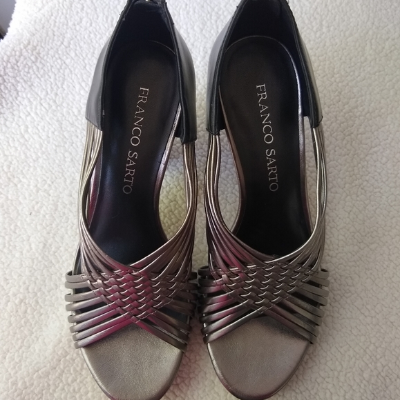 Franco Sarto bronze metallic heeled sandals - Picture 2 of 8